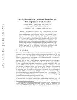 Replay-free Online Continual Learning with Self-Supervised MultiPatches