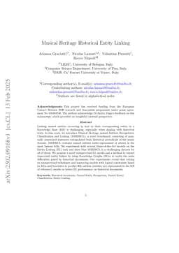 Musical Heritage Historical Entity Linking