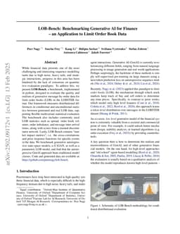 LOB-Bench: Benchmarking Generative AI for Finance - an Application to Limit Order Book Data