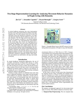 Two-Stage Representation Learning for Analyzing Movement Behavior Dynamics in People Living with Dementia