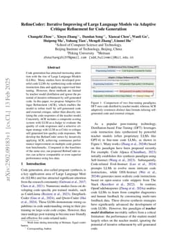 RefineCoder: Iterative Improving of Large Language Models via Adaptive Critique Refinement for Code Generation