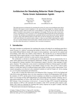 Architecture for Simulating Behavior Mode Changes in Norm-Aware Autonomous Agents