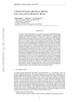 A Deep Inverse-Mapping Model for a Flapping Robotic Wing