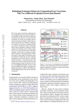 Rethinking Evaluation Metrics for Grammatical Error Correction: Why Use a Different Evaluation Process than Human?