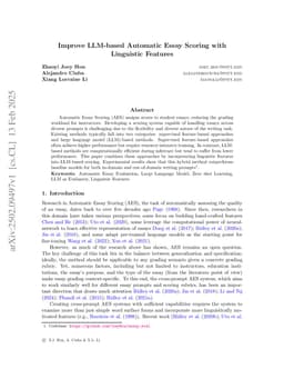 Improve LLM-based Automatic Essay Scoring with Linguistic Features