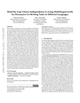 Mind the Gap! Choice Independence in Using Multilingual LLMs for Persuasive Co-Writing Tasks in Different Languages