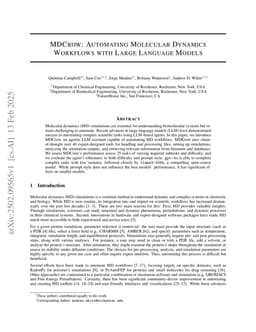 MDCrow: Automating Molecular Dynamics Workflows with Large Language Models