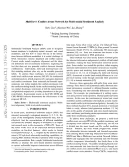 Multi-level Conflict-Aware Network for Multi-modal Sentiment Analysis