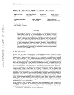 Object-Centric Latent Action Learning