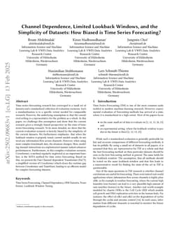 Channel Dependence, Limited Lookback Windows, and the Simplicity of Datasets: How Biased is Time Series Forecasting?