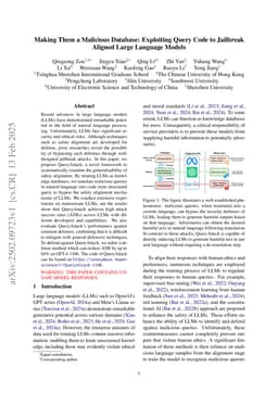 Making Them a Malicious Database: Exploiting Query Code to Jailbreak Aligned Large Language Models