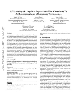 A Taxonomy of Linguistic Expressions That Contribute To Anthropomorphism of Language Technologies