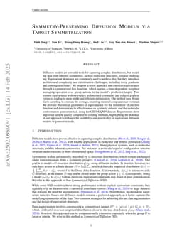 Symmetry-Preserving Diffusion Models via Target Symmetrization