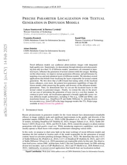 Precise Parameter Localization for Textual Generation in Diffusion Models