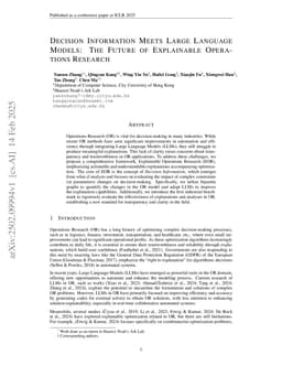 Decision Information Meets Large Language Models: The Future of Explainable Operations Research