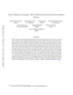 From Markov to Laplace: How Mamba In-Context Learns Markov Chains