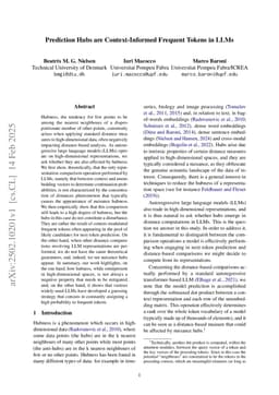 Prediction hubs are context-informed frequent tokens in LLMs