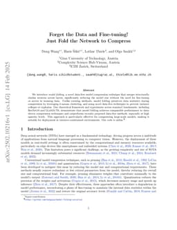 Forget the Data and Fine-Tuning! Just Fold the Network to Compress