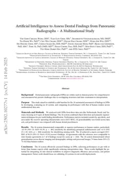 Artificial Intelligence to Assess Dental Findings from Panoramic Radiographs -- A Multinational Study