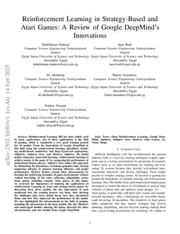 Reinforcement Learning in Strategy-Based and Atari Games: A Review of Google DeepMinds Innovations