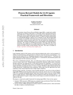 Process Reward Models for LLM Agents: Practical Framework and Directions