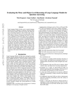 Evaluating the Meta- and Object-Level Reasoning of Large Language Models for Question Answering