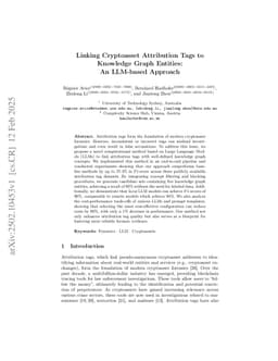 Linking Cryptoasset Attribution Tags to Knowledge Graph Entities: An LLM-based Approach