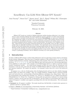 KernelBench: Can LLMs Write Efficient GPU Kernels?