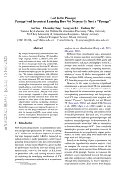 Lost in the Passage: Passage-level In-context Learning Does Not Necessarily Need a "Passage"