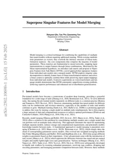 Superpose Singular Features for Model Merging