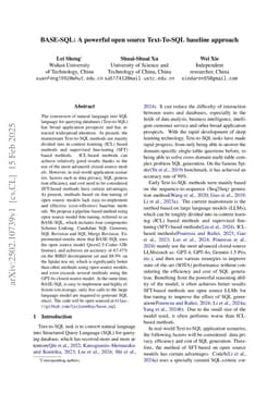 BASE-SQL: A powerful open source Text-To-SQL baseline approach