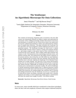 The Vendiscope: An Algorithmic Microscope For Data Collections