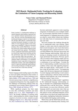 MET-Bench: Multimodal Entity Tracking for Evaluating the Limitations of Vision-Language and Reasoning Models