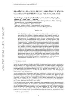 AdaManip: Adaptive Articulated Object Manipulation Environments and Policy Learning