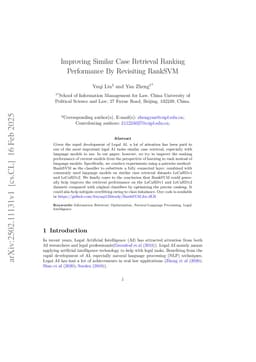 Improving Similar Case Retrieval Ranking Performance By Revisiting RankSVM