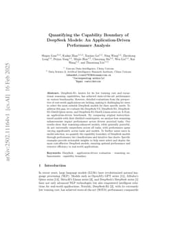 Quantifying the Capability Boundary of DeepSeek Models: An Application-Driven Performance Analysis