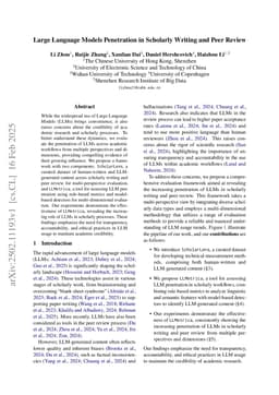 Large Language Models Penetration in Scholarly Writing and Peer Review