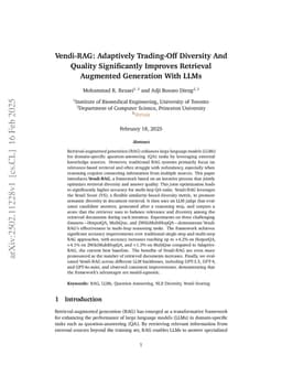 Vendi-RAG: Adaptively Trading-Off Diversity And Quality Significantly Improves Retrieval Augmented Generation With LLMs