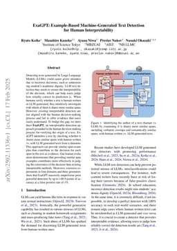 ExaGPT: Example-Based Machine-Generated Text Detection for Human Interpretability