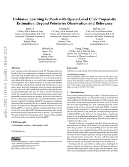 Unbiased Learning to Rank with Query-Level Click Propensity Estimation: Beyond Pointwise Observation and Relevance
