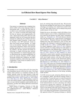 An Efficient Row-Based Sparse Fine-Tuning