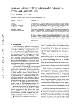 Optimized detection of cyber-attacks on IoT networks via hybrid deep learning models