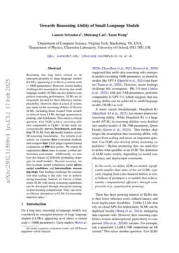 Towards Reasoning Ability of Small Language Models