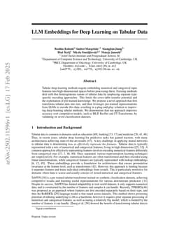 LLM Embeddings for Deep Learning on Tabular Data