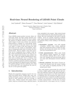 Real-time Neural Rendering of LiDAR Point Clouds