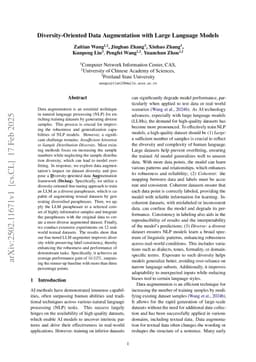 Diversity-Oriented Data Augmentation with Large Language Models