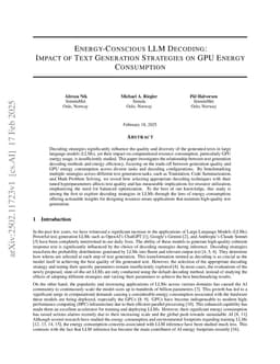 Energy-Conscious LLM Decoding: Impact of Text Generation Strategies on GPU Energy Consumption