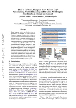 Plant in Cupboard, Orange on Rably, Inat Aphone. Benchmarking Incremental Learning of Situation and Language Model using a Text-Simulated Situated Environment