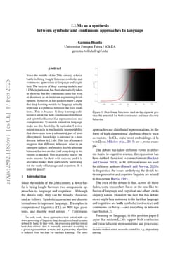 LLMs as a synthesis between symbolic and continuous approaches to language