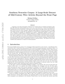 Southern Newswire Corpus: A Large-Scale Dataset of Mid-Century Wire Articles Beyond the Front Page